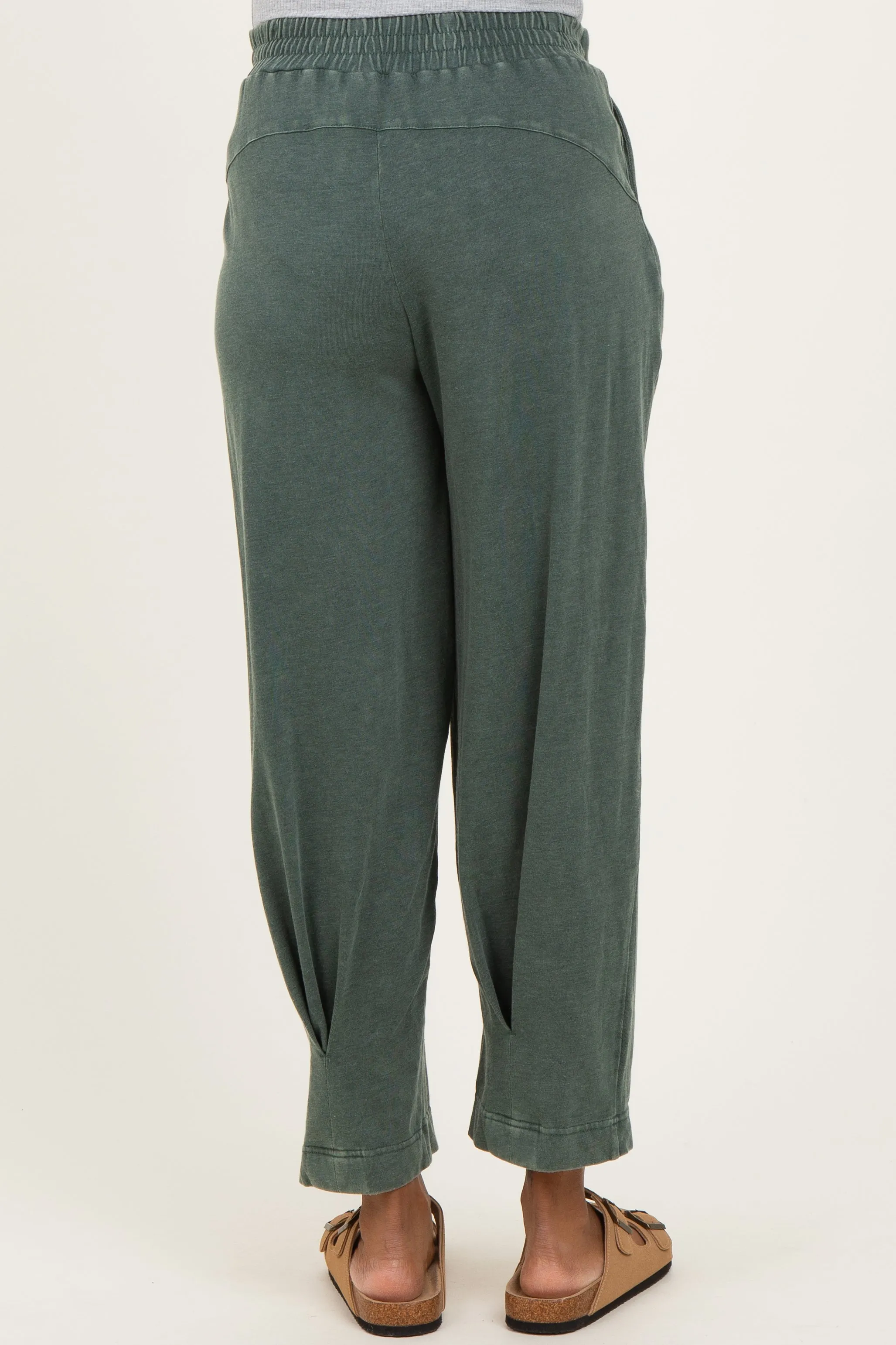 Green Mineral Wash Pleated Maternity Lounge Pants sold by Pinkblush product image thumbnail 5