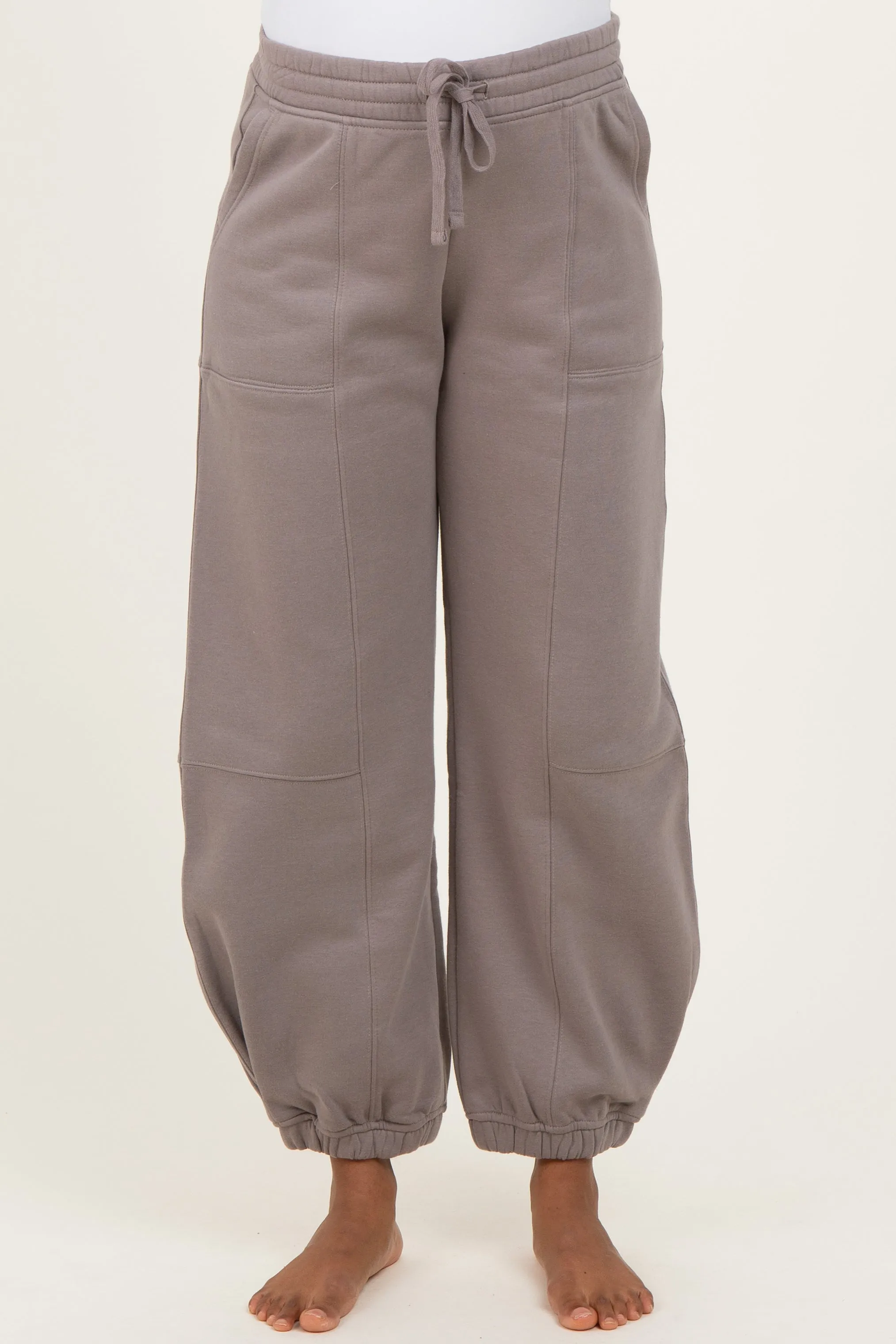 Camel Multi Seam Fleece Maternity Sweatpants sold by Pinkblush product image thumbnail 3