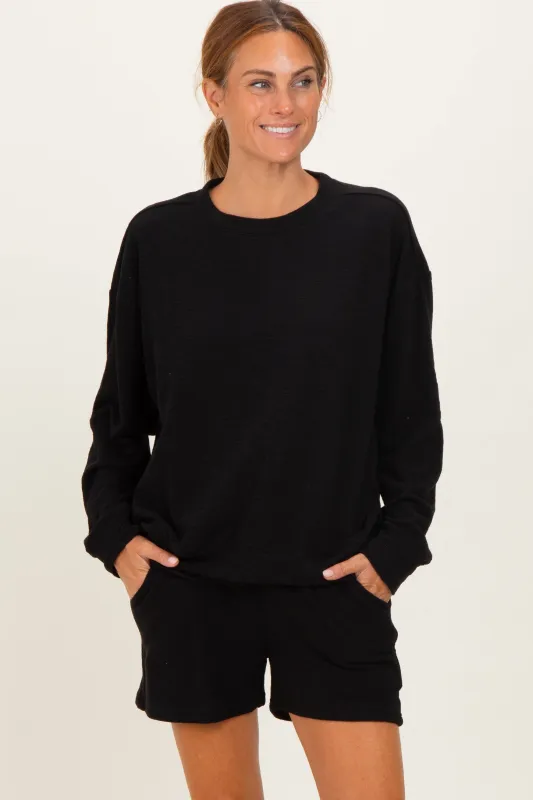 Black Pullover & Shorts Set sold by Pinkblush