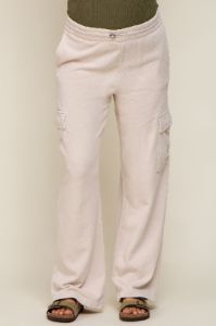 Cream Pocketed Maternity Lounge Pants sold by Pinkblush