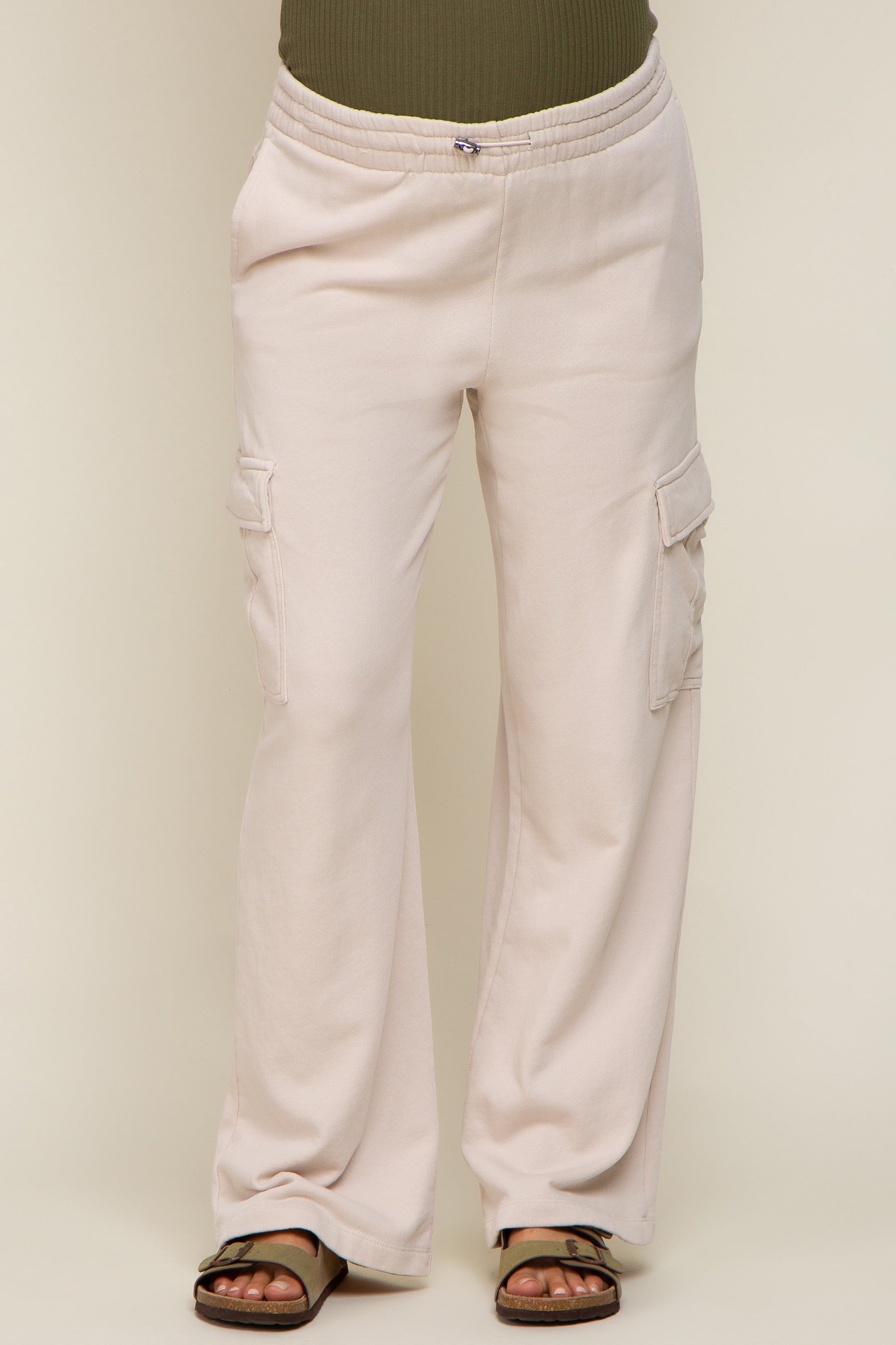 Cream Pocketed Maternity Lounge Pants sold by Pinkblush product image thumbnail 2