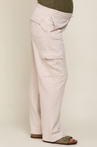 Cream Pocketed Maternity Lounge Pants sold by Pinkblush