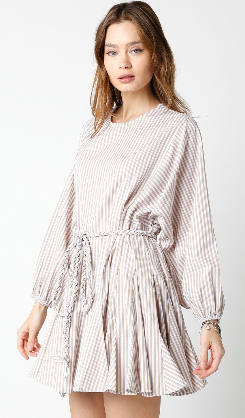 Khaki Stripe Dress sold by Pinkblush product image thumbnail 2