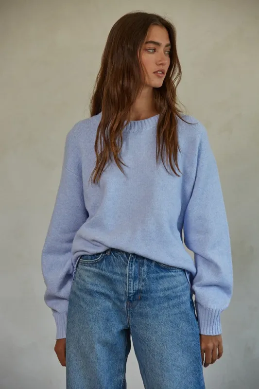 Light Blue Chunky Knit Oversized Sweater sold by Pinkblush