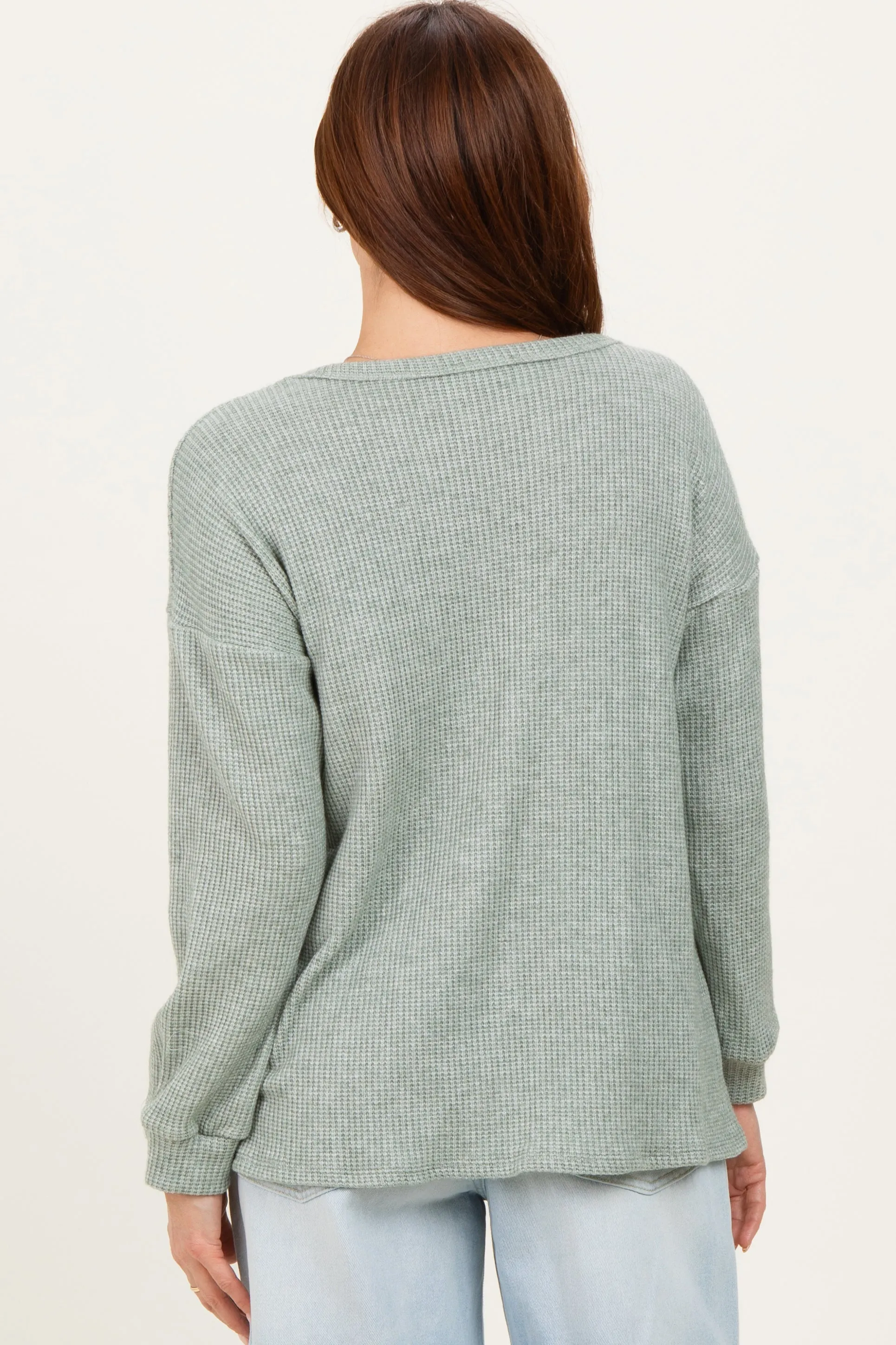 Sage Puff Sleeve Solid Sweater Top sold by Pinkblush product image thumbnail 3