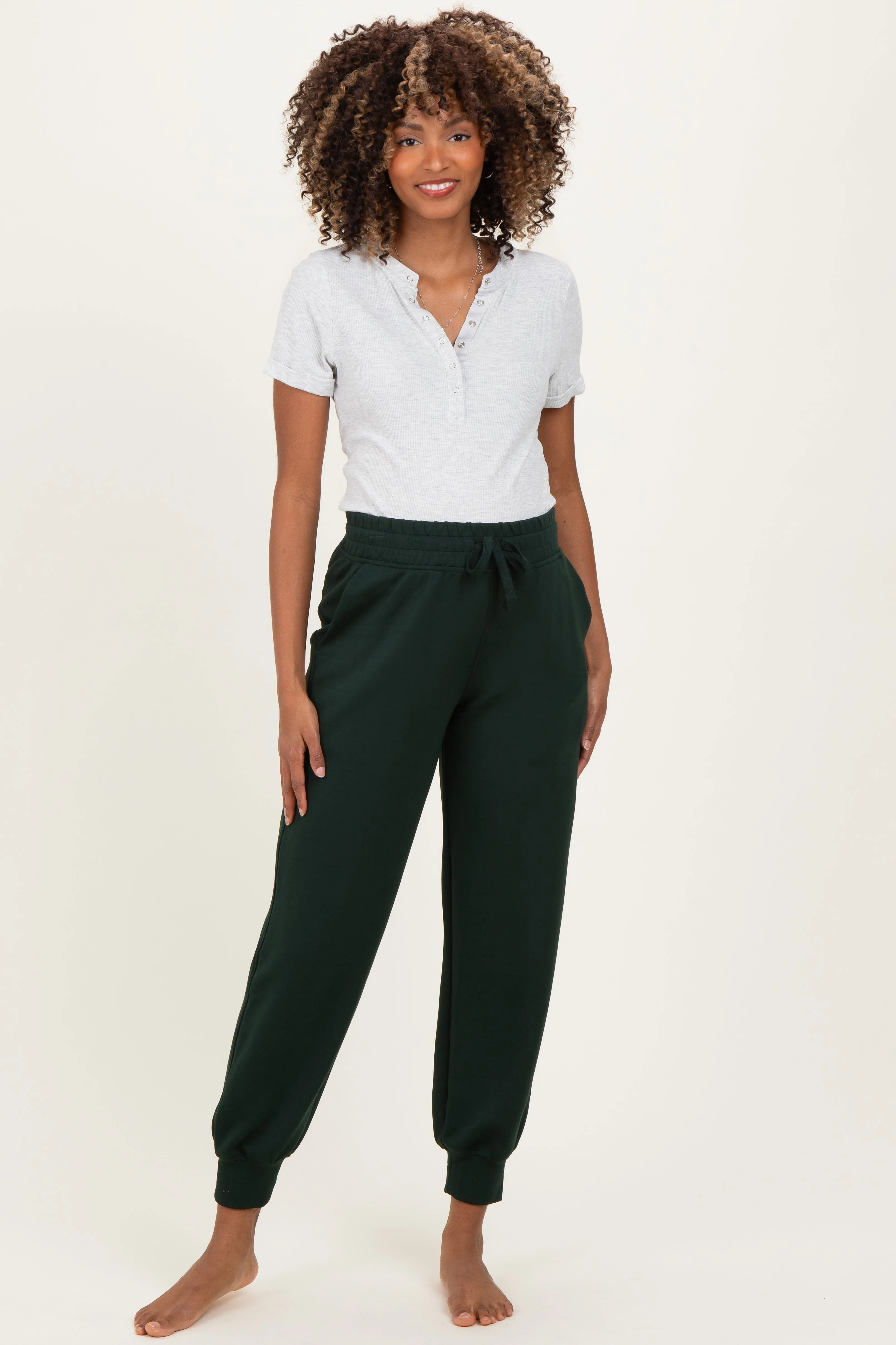 Forest Green Maternity Jogger Pants sold by Pinkblush product image thumbnail 2