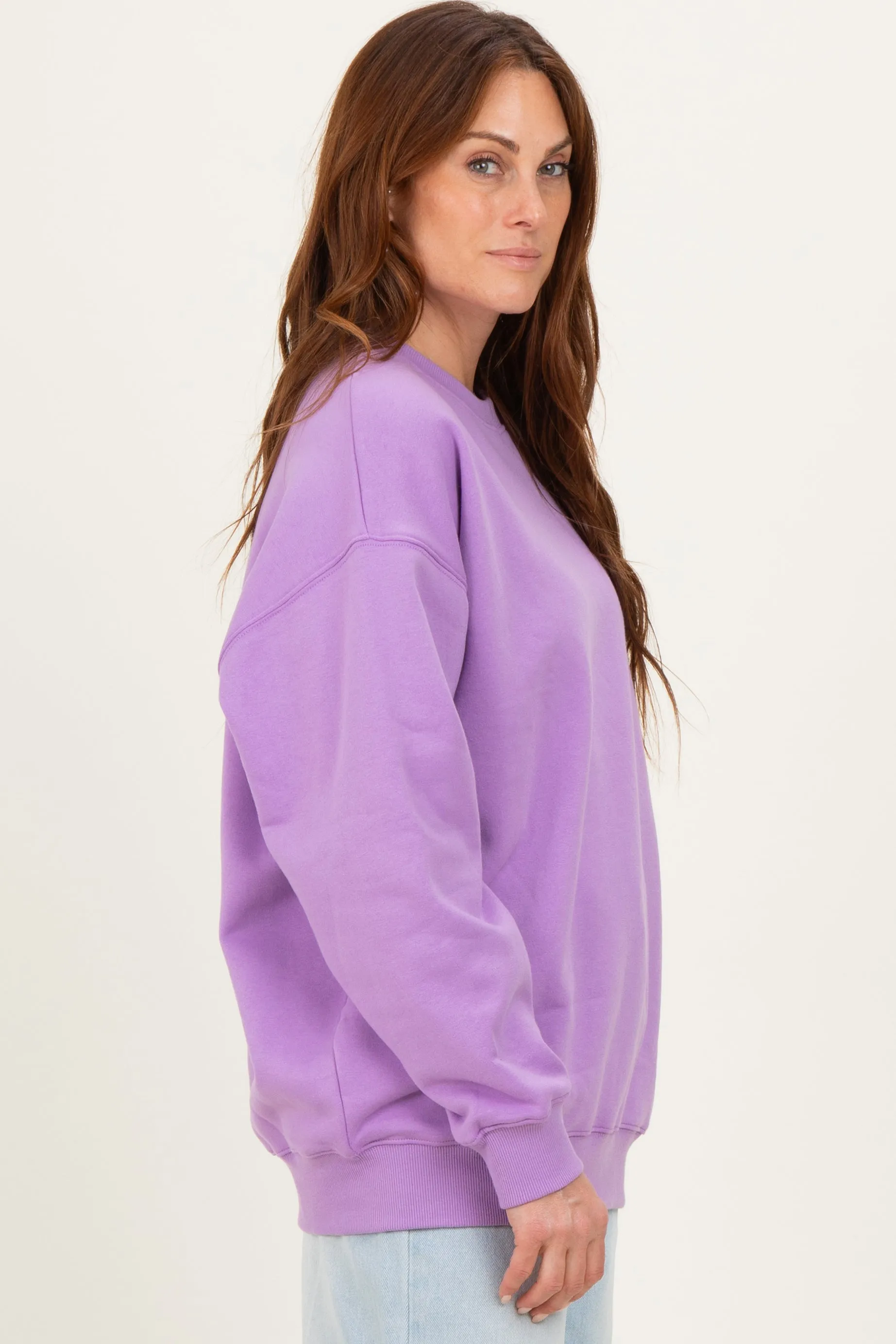 Lavender Oversized Fleece Sweatshirt sold by Pinkblush product image thumbnail 3