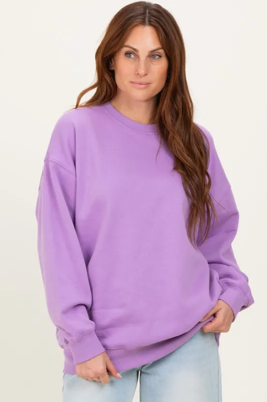 Lavender Oversized Fleece Sweatshirt sold by Pinkblush