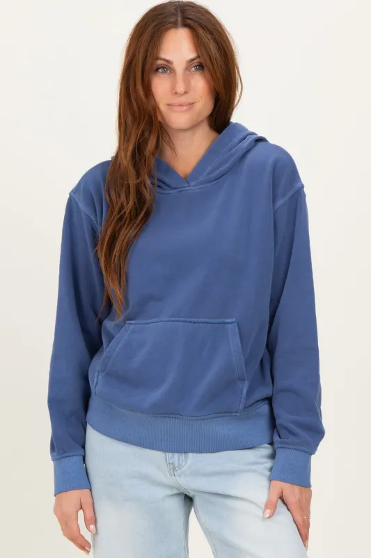 Navy Soft Fleece Pocket Hoodie sold by Pinkblush