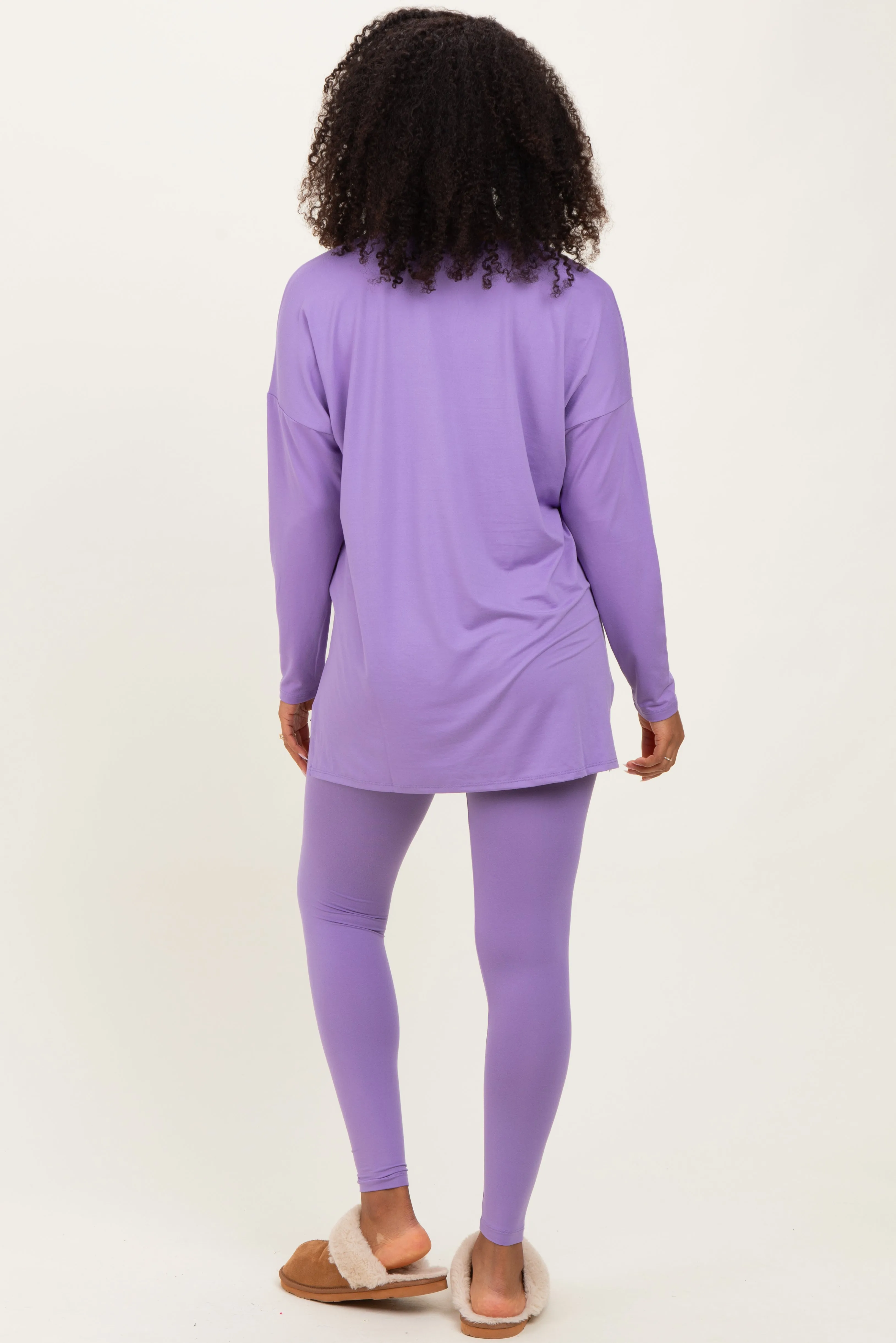 Lavender Brushed Knit Oversized Top and Legging Set sold by Pinkblush product image thumbnail 4