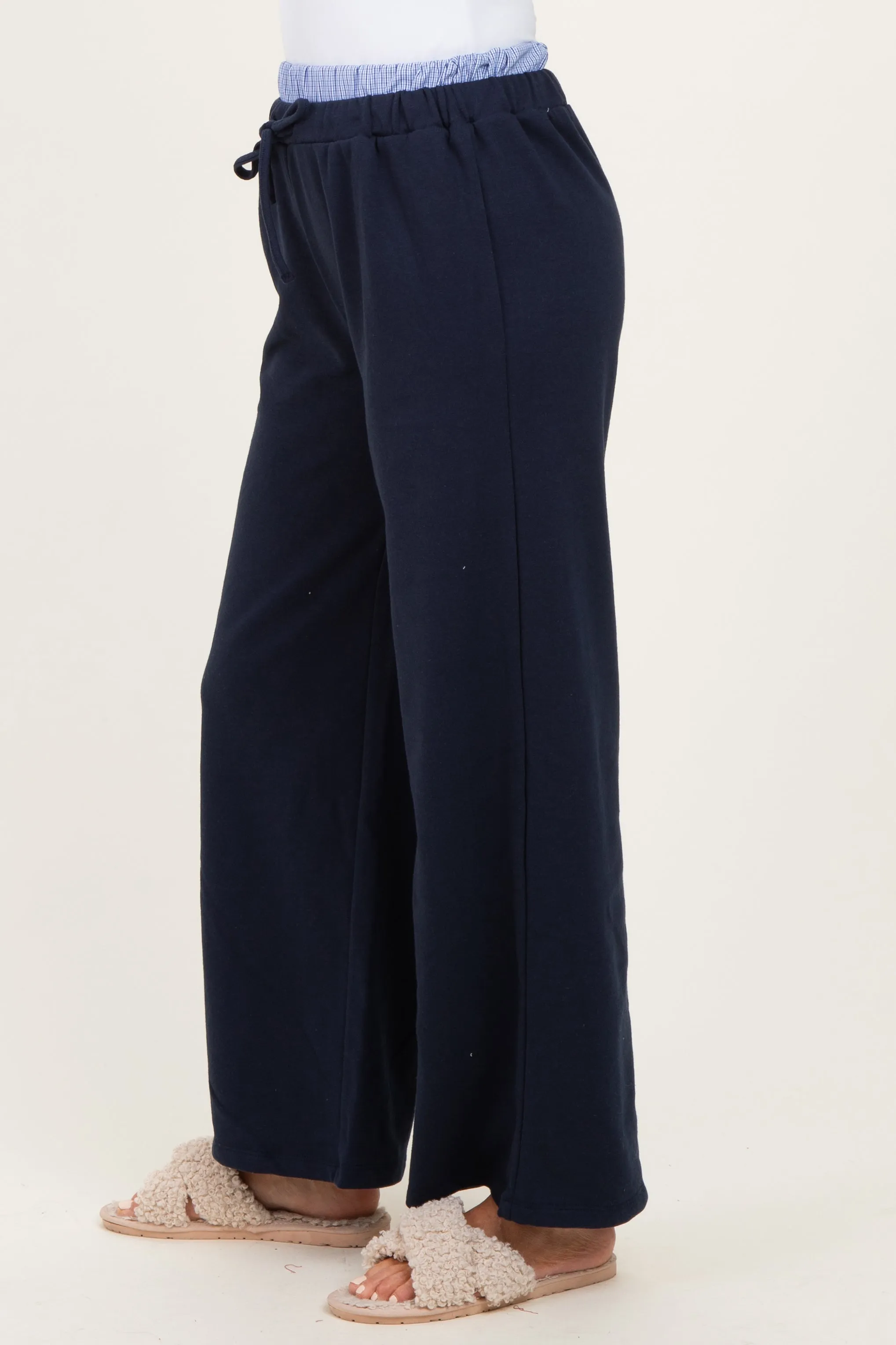 Navy Contrast Waistband Lounge Pants sold by Pinkblush product image thumbnail 4