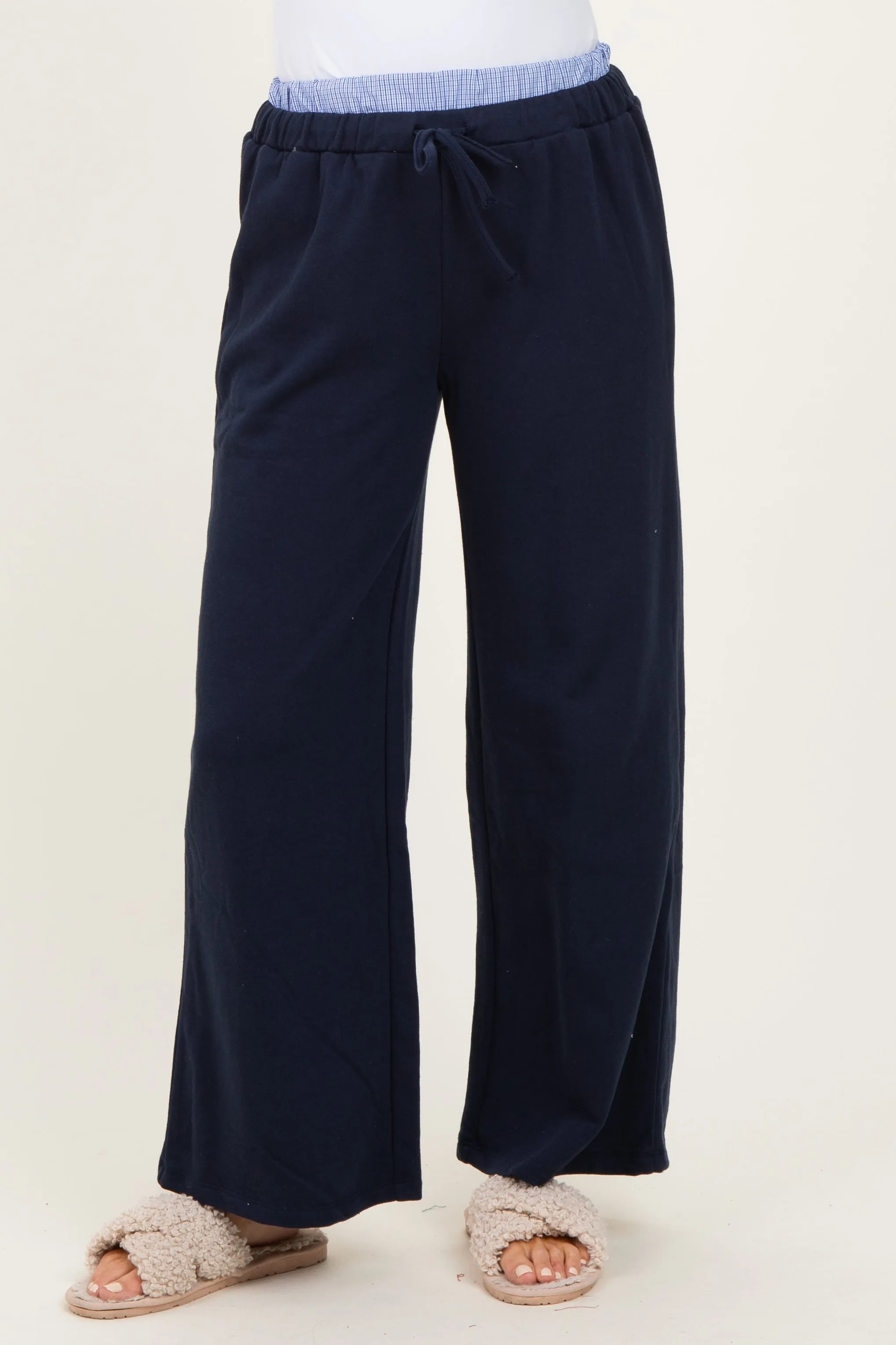 Navy Contrast Waistband Lounge Pants sold by Pinkblush product image thumbnail 3