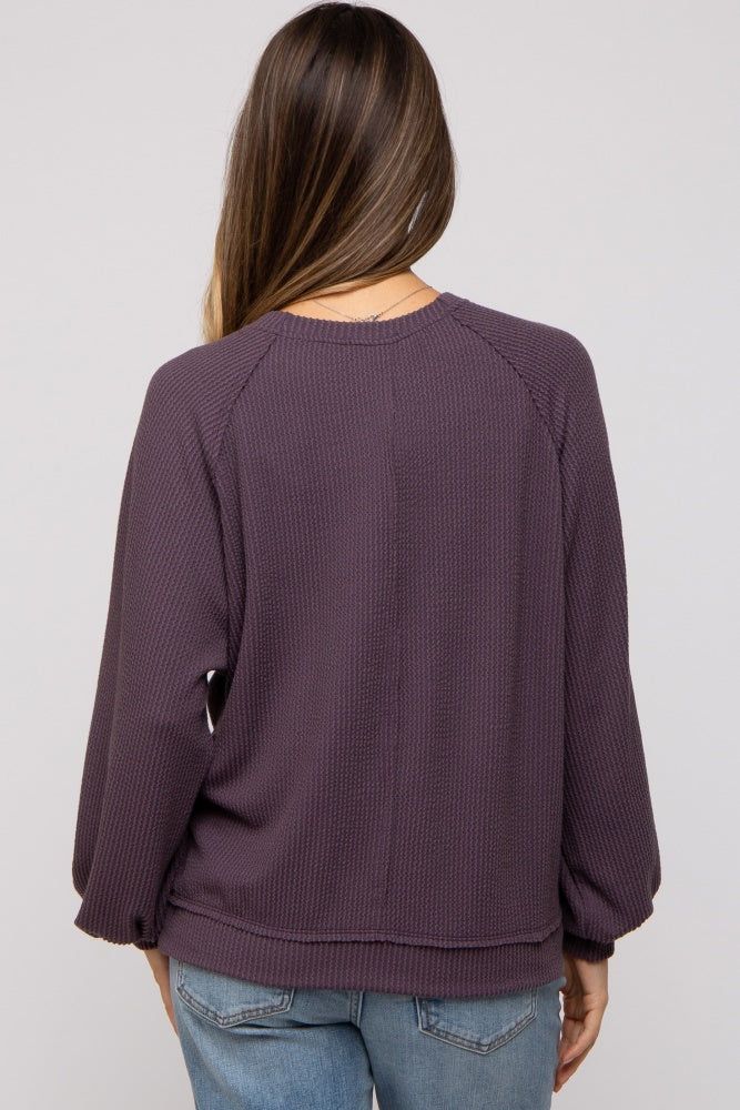 Plum Ribbed Maternity Pullover Top sold by Pinkblush product image thumbnail 4