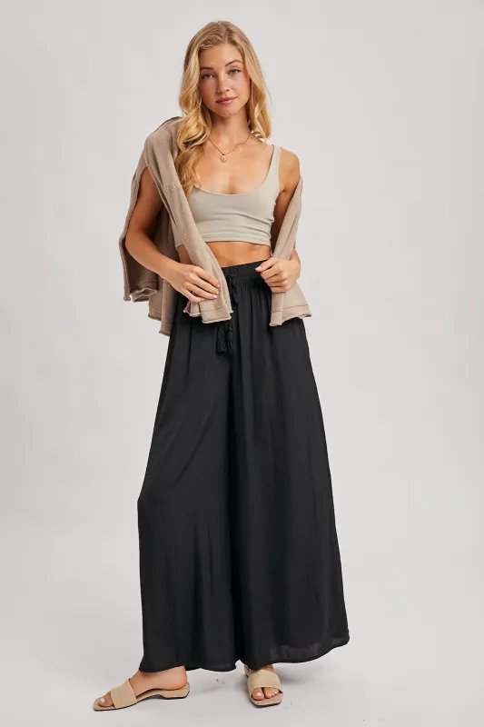 Black Palazzo Wide Leg Pants sold by Pinkblush