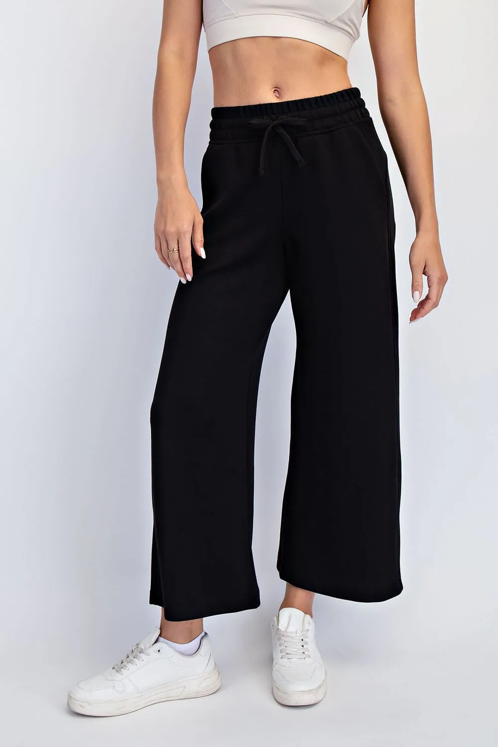 Black Ankle Wide Leg Lounge Pants sold by Pinkblush product image thumbnail 2