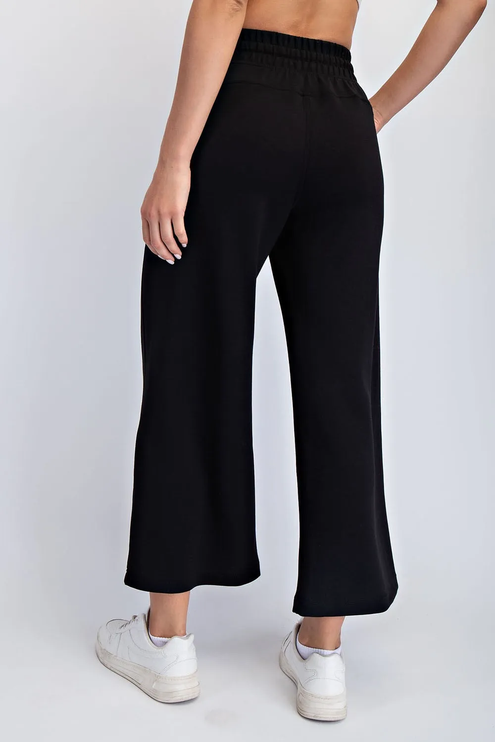 Black Ankle Wide Leg Lounge Pants sold by Pinkblush product image thumbnail 4