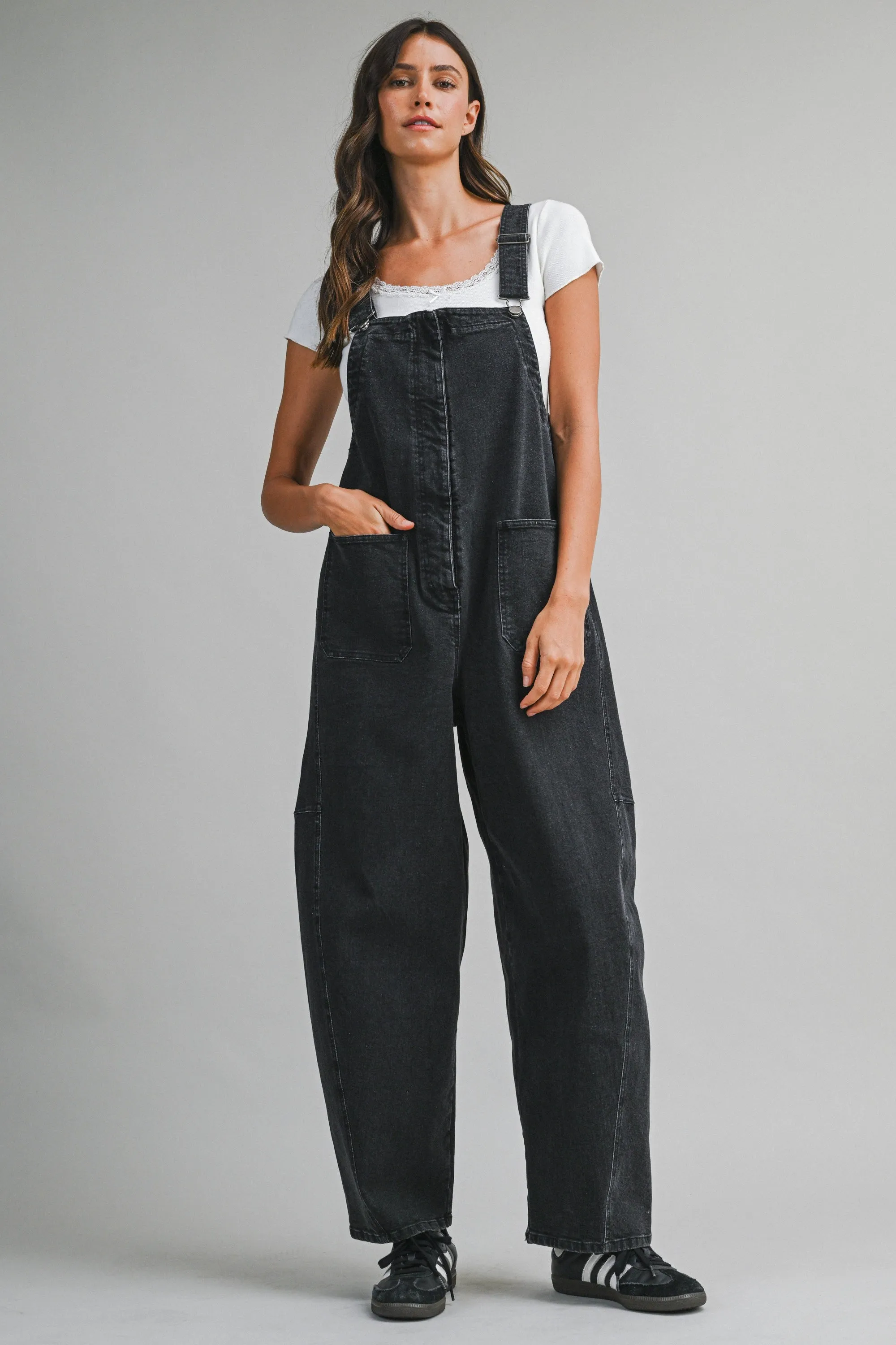Black Washed Denim Maternity Overalls sold by Pinkblush product image thumbnail 5