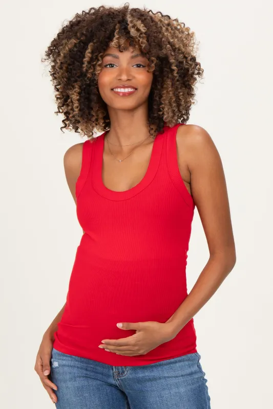Ruby Ribbed Scoop Neck Maternity Tank Top sold by Pinkblush