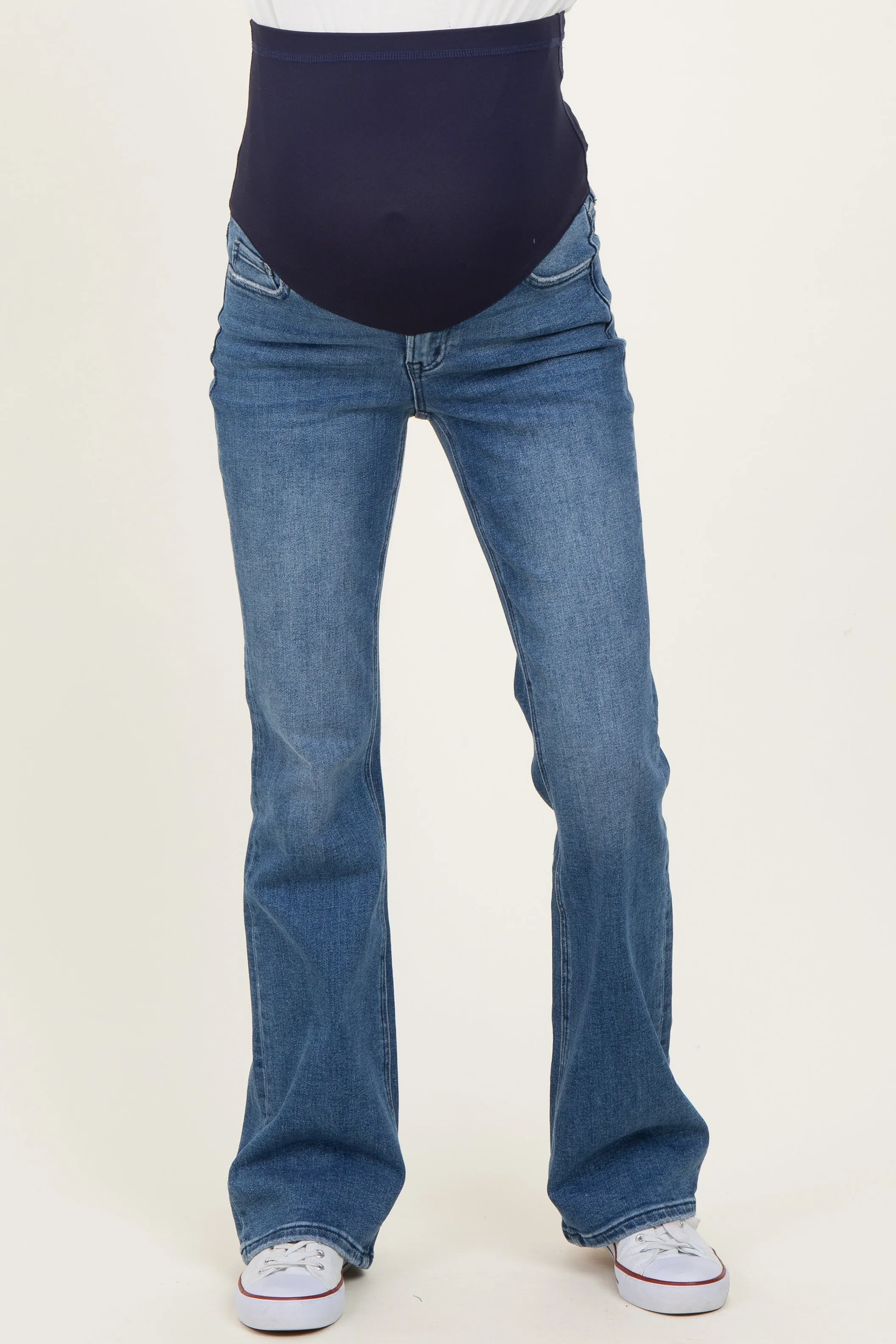 Blue Vintage Wash Bootcut Maternity Jeans sold by Pinkblush product image thumbnail 3
