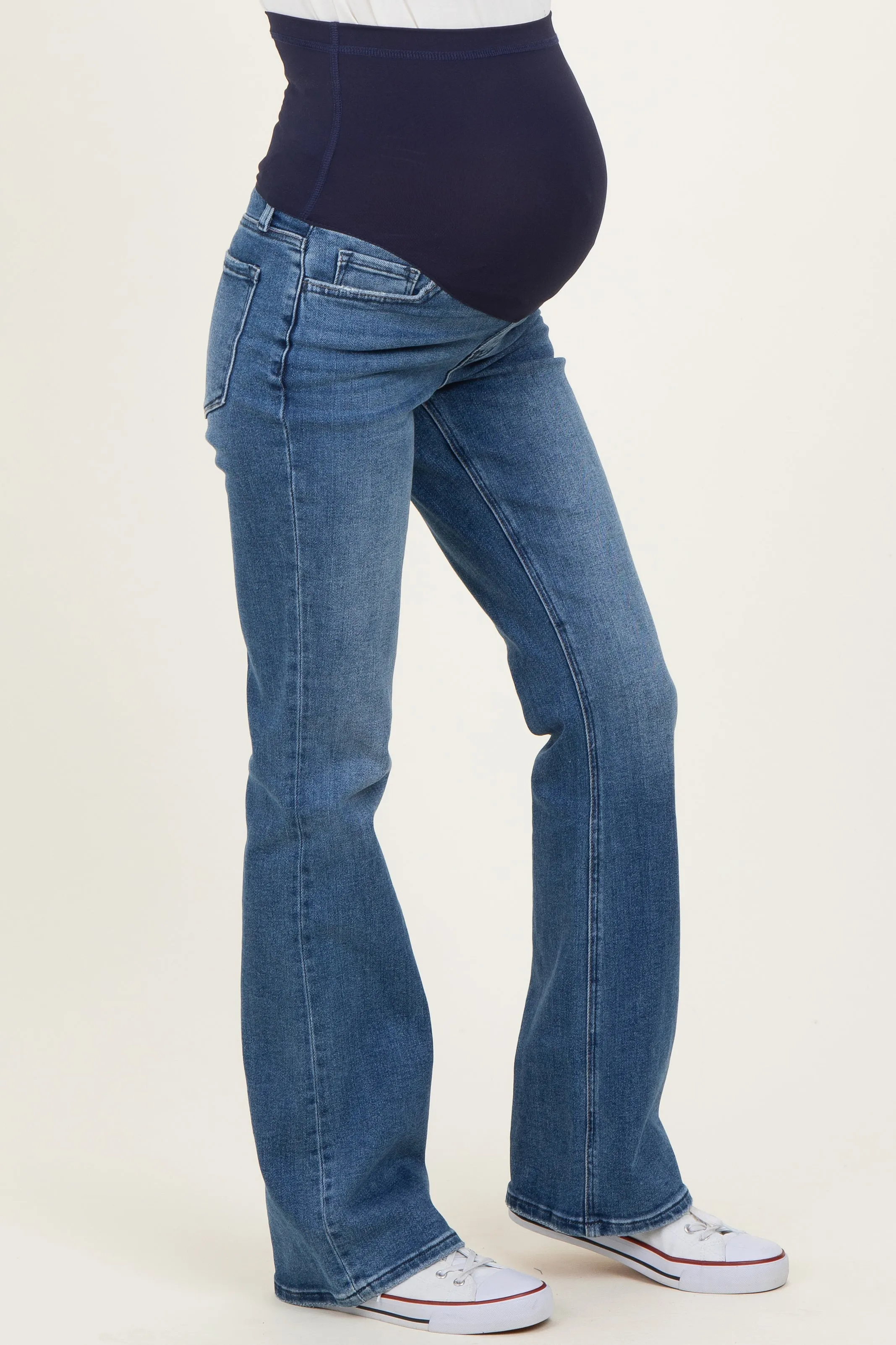 Blue Vintage Wash Bootcut Maternity Jeans sold by Pinkblush product image thumbnail 4
