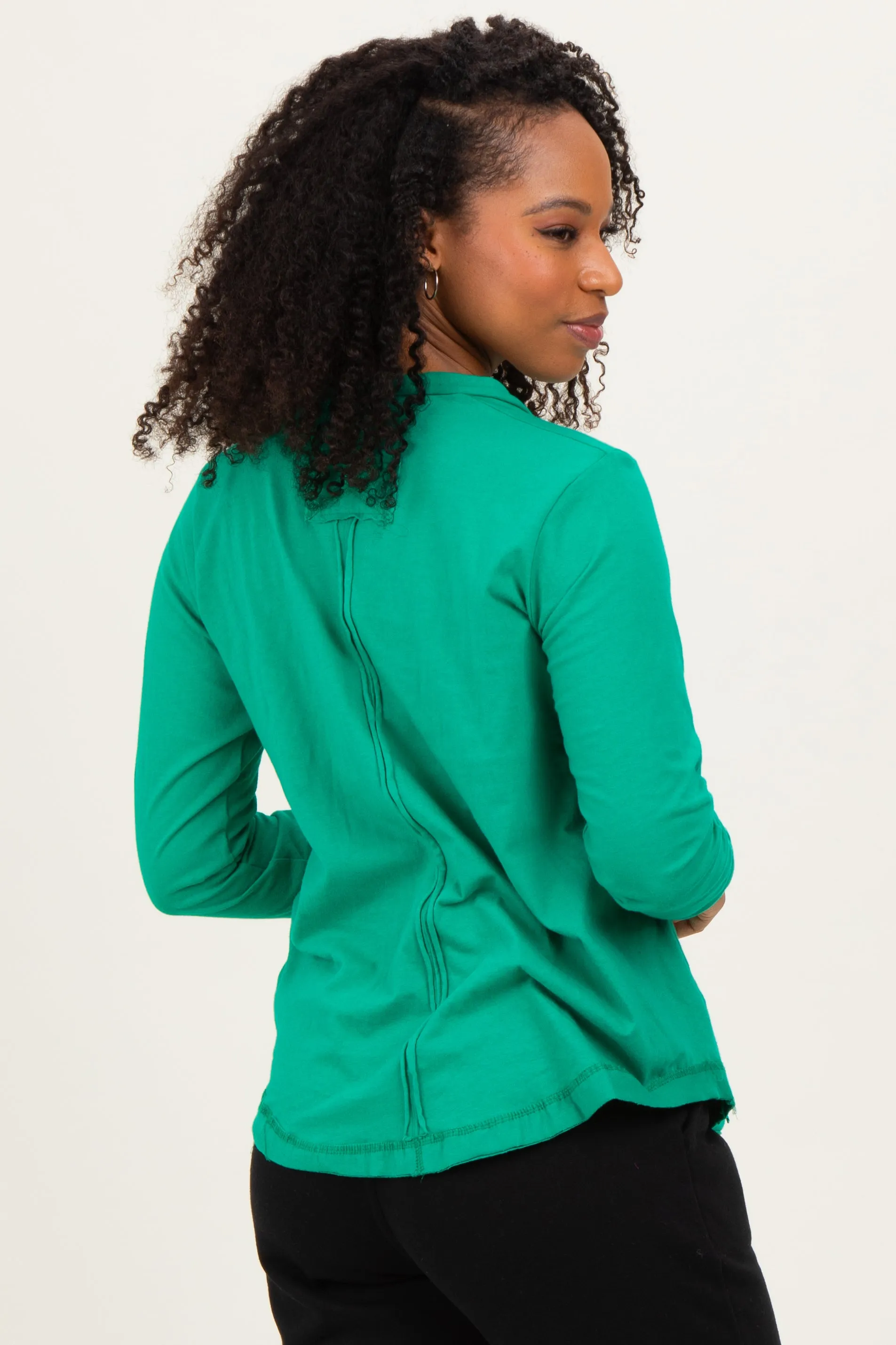 Green Long Sleeve Exposed Seam Top sold by Pinkblush product image thumbnail 4
