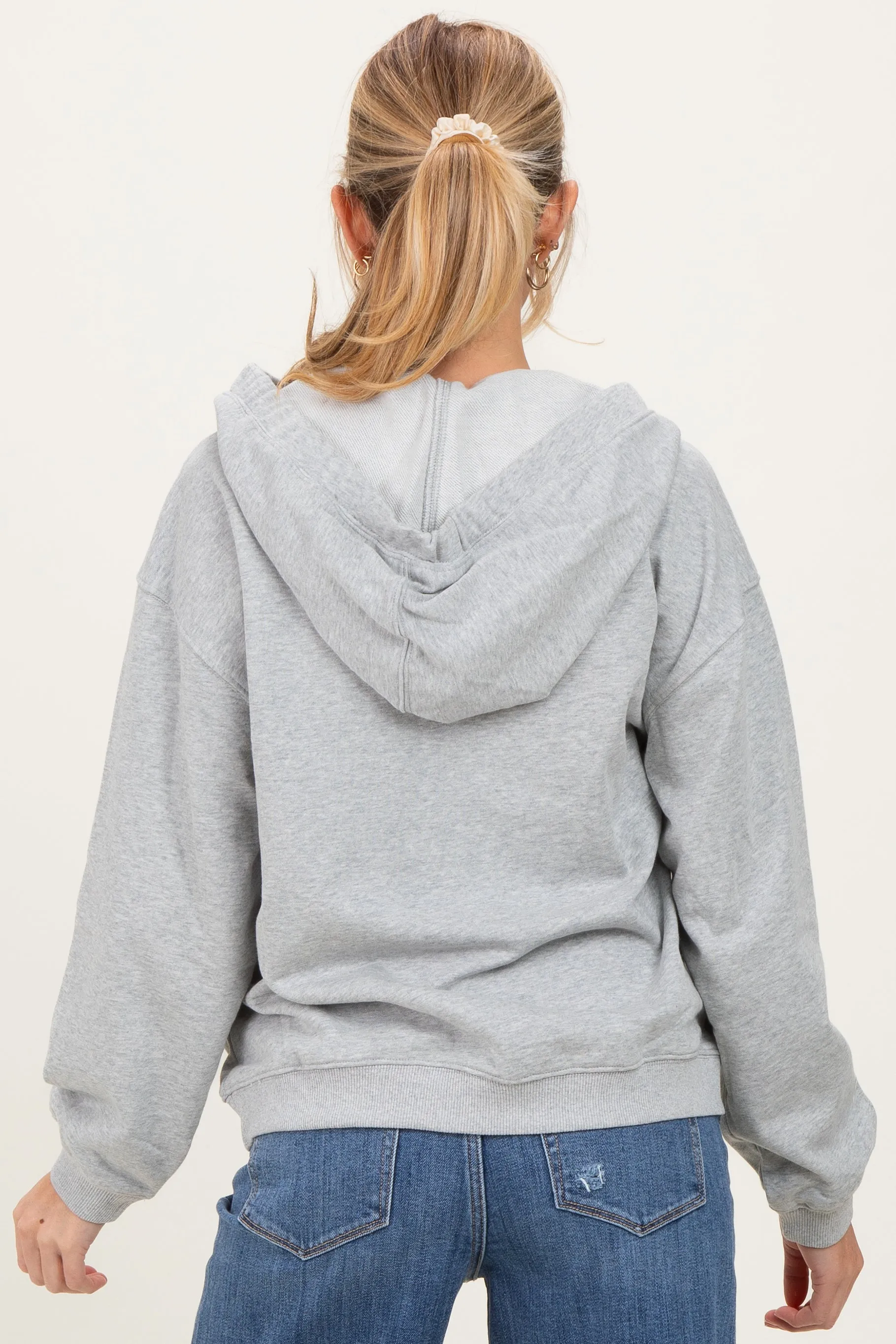 Heather Grey Split Neckline Maternity Hoodie sold by Pinkblush product image thumbnail 4