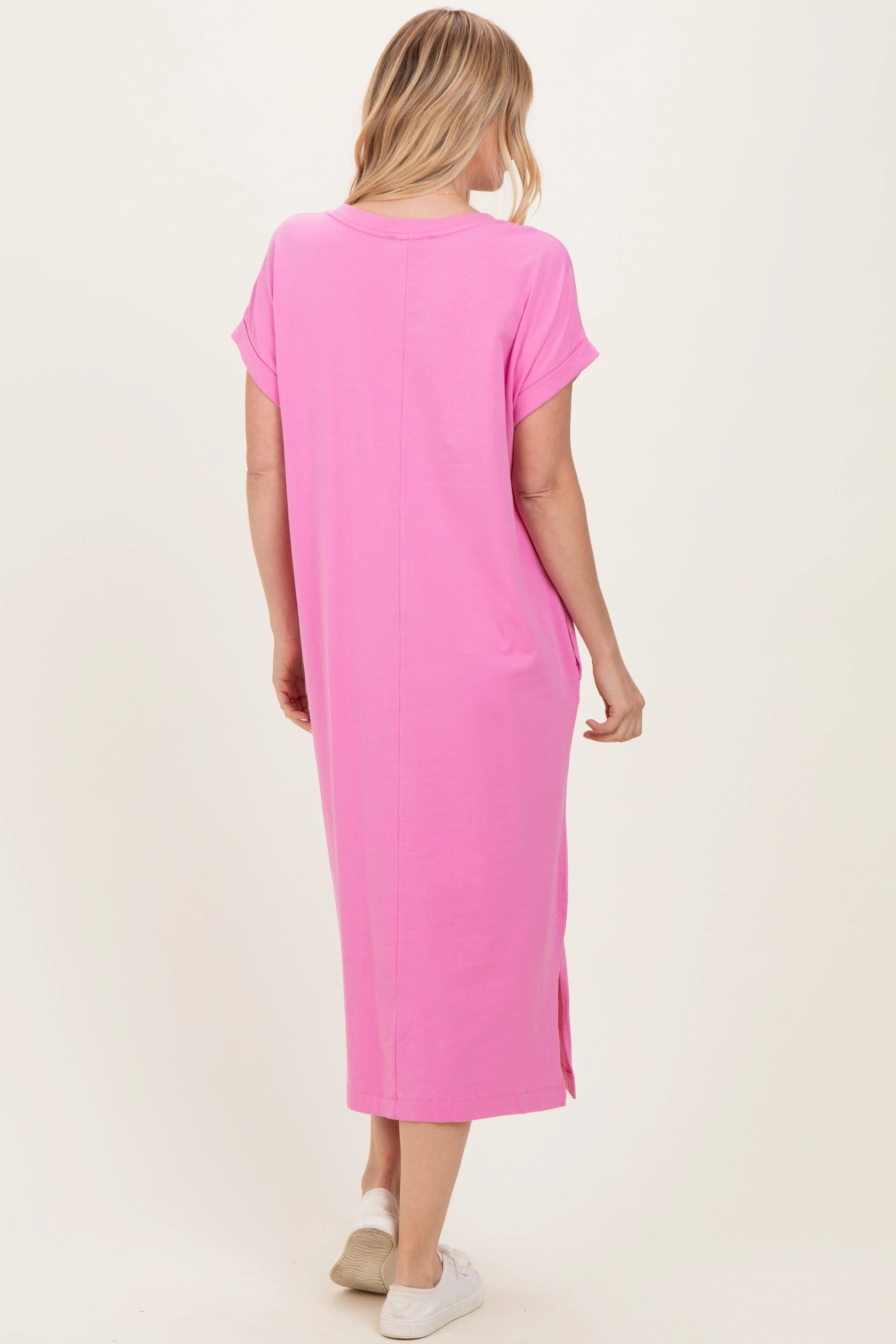 Pink Pocket Front Midi T-Shirt Dress sold by Pinkblush product image thumbnail 4