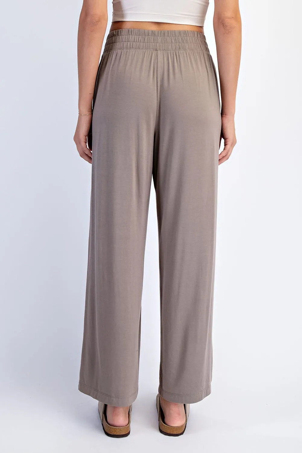 Taupe Ankle Wide Leg Pants sold by Pinkblush product image thumbnail 4