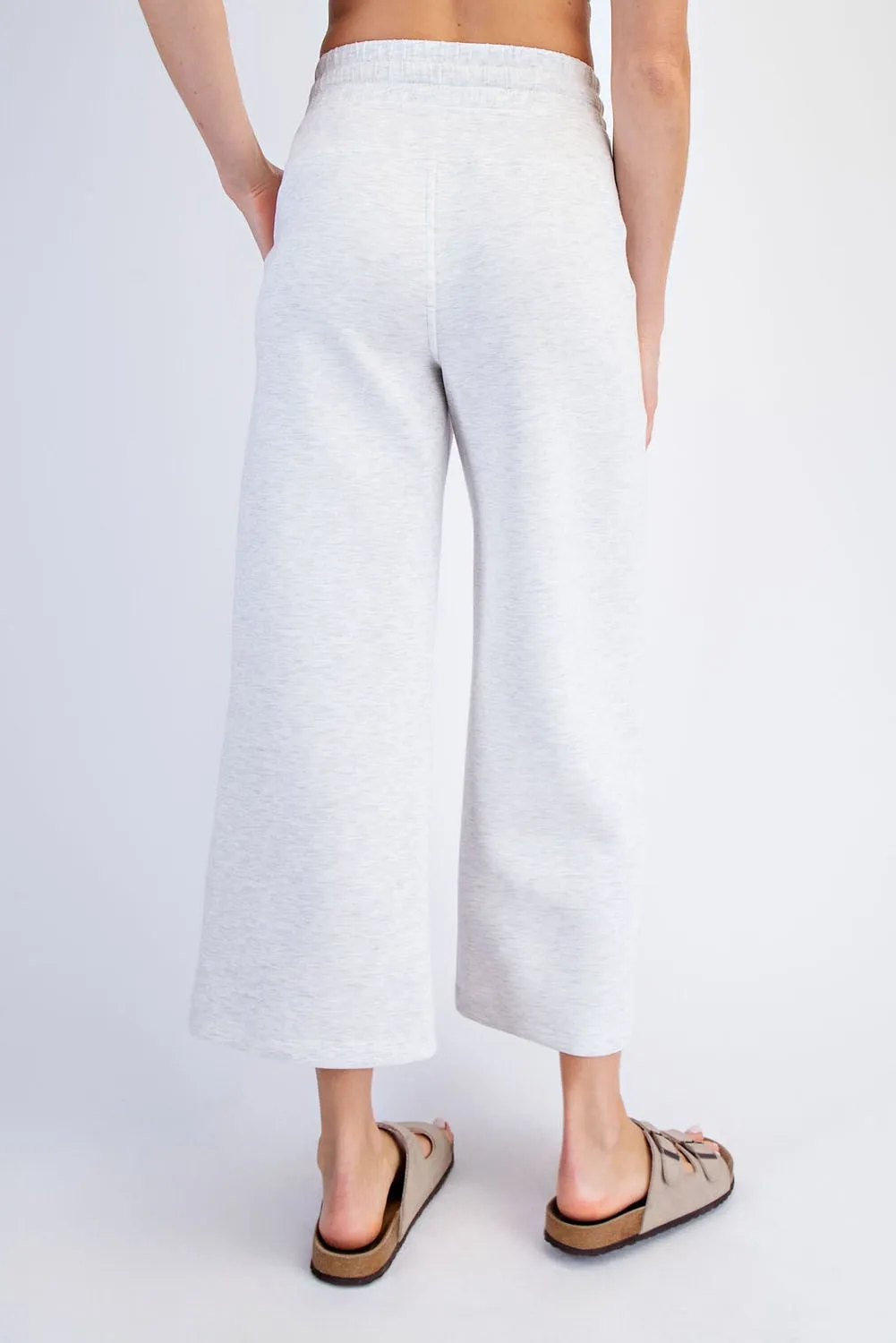 Light Heather Grey Ankle Wide Leg Lounge Pants sold by Pinkblush product image thumbnail 4