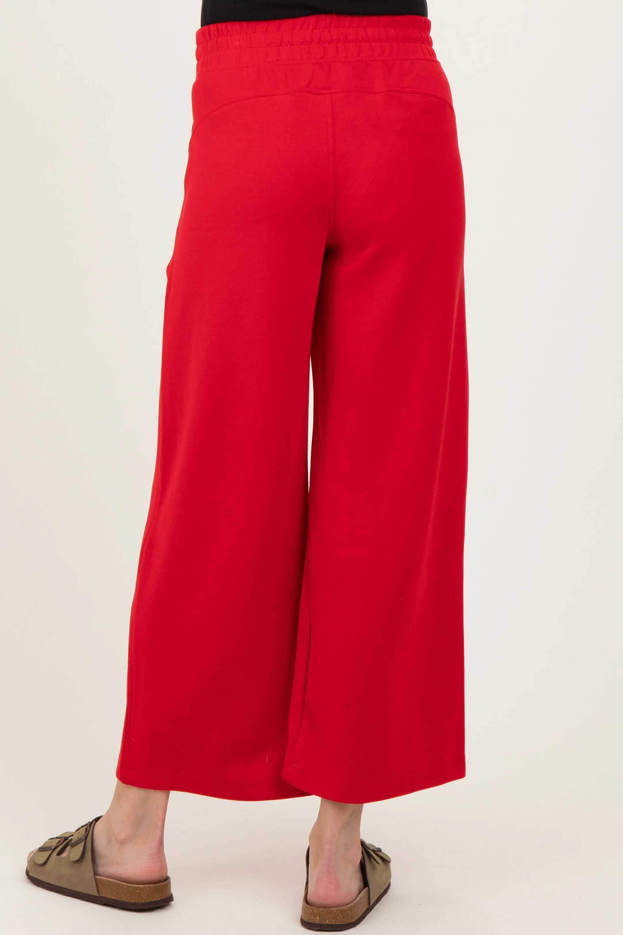 Red Ankle Wide Leg Maternity Lounge Pants sold by Pinkblush product image thumbnail 4