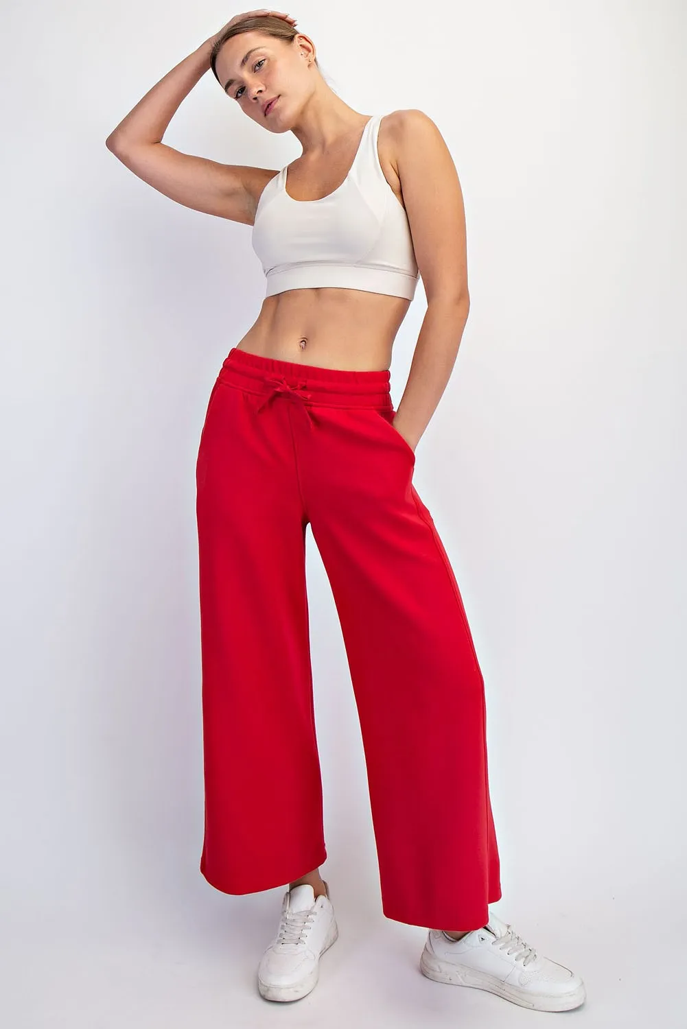 Red Ankle Wide Leg Maternity Lounge Pants sold by Pinkblush product image thumbnail 5