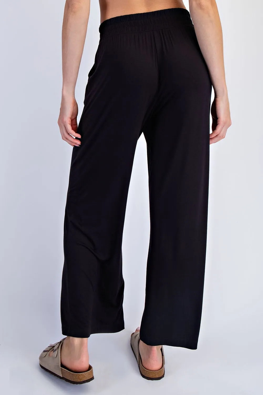 Black Ankle Wide Leg Pants sold by Pinkblush product image thumbnail 4