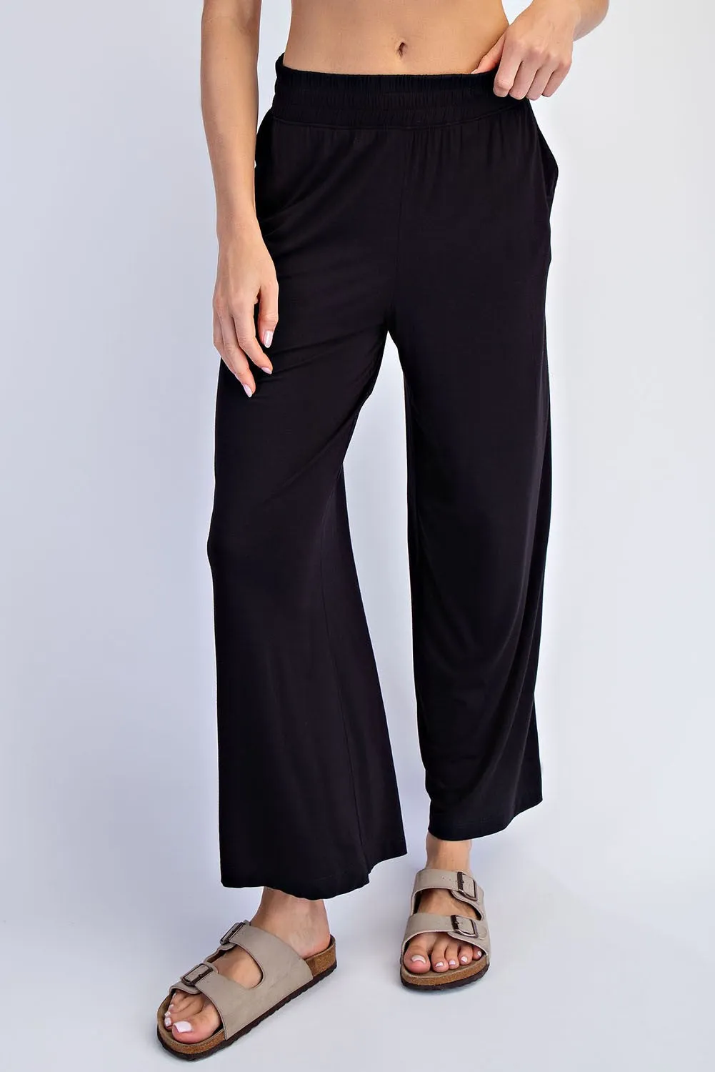 Black Ankle Wide Leg Pants sold by Pinkblush product image thumbnail 2
