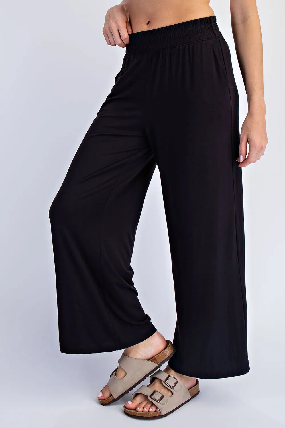 Black Ankle Wide Leg Pants sold by Pinkblush product image thumbnail 3