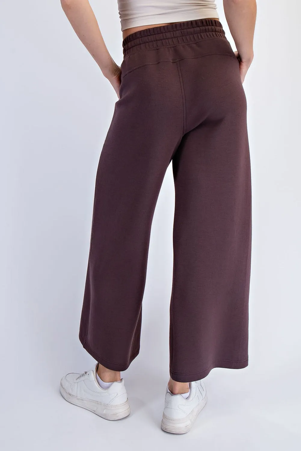 Dark Mocha Ankle Wide Leg Lounge Pants sold by Pinkblush product image thumbnail 2