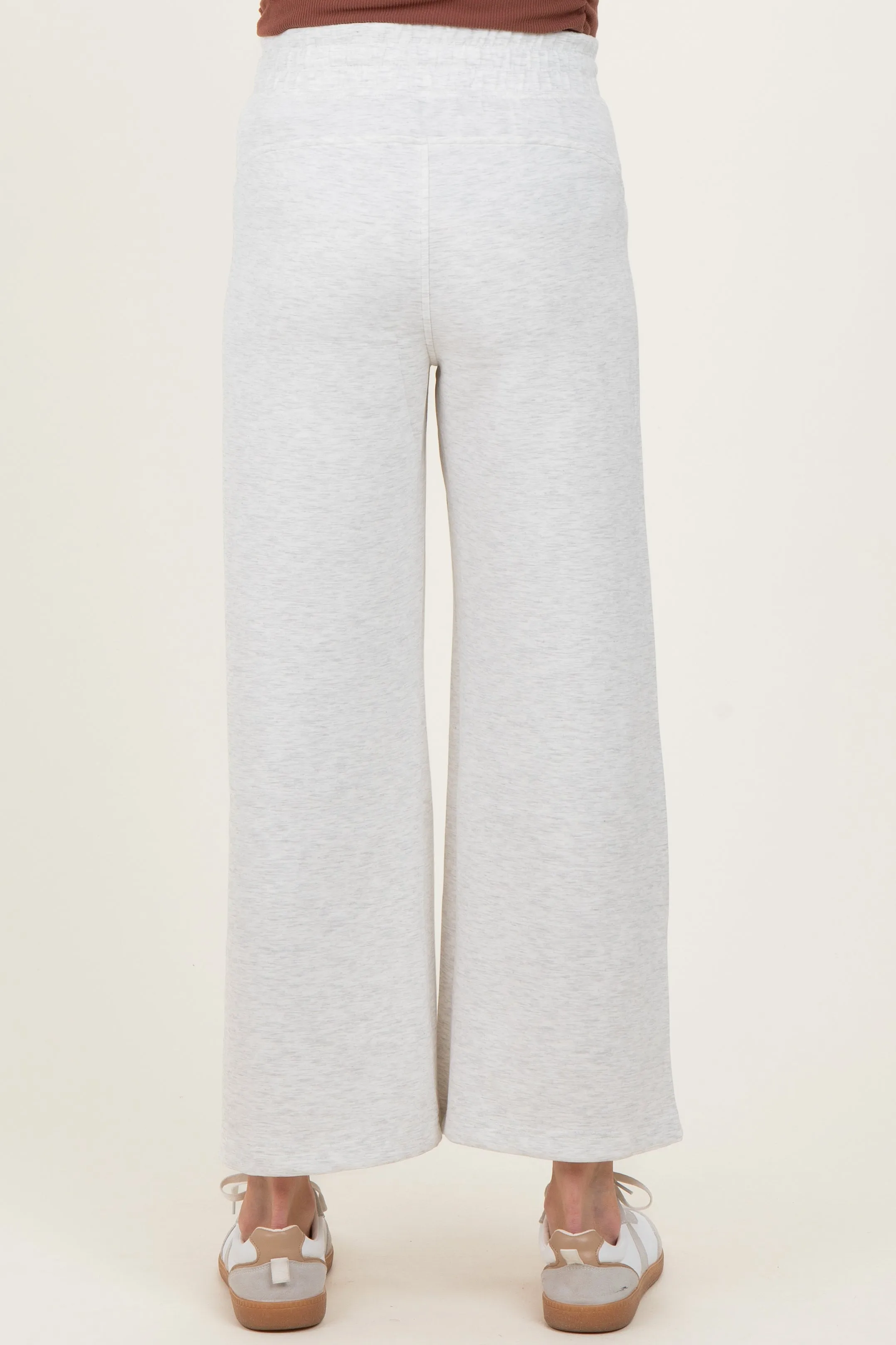 Light Heather Grey Ankle Wide Leg Maternity Lounge Pants sold by Pinkblush product image thumbnail 4