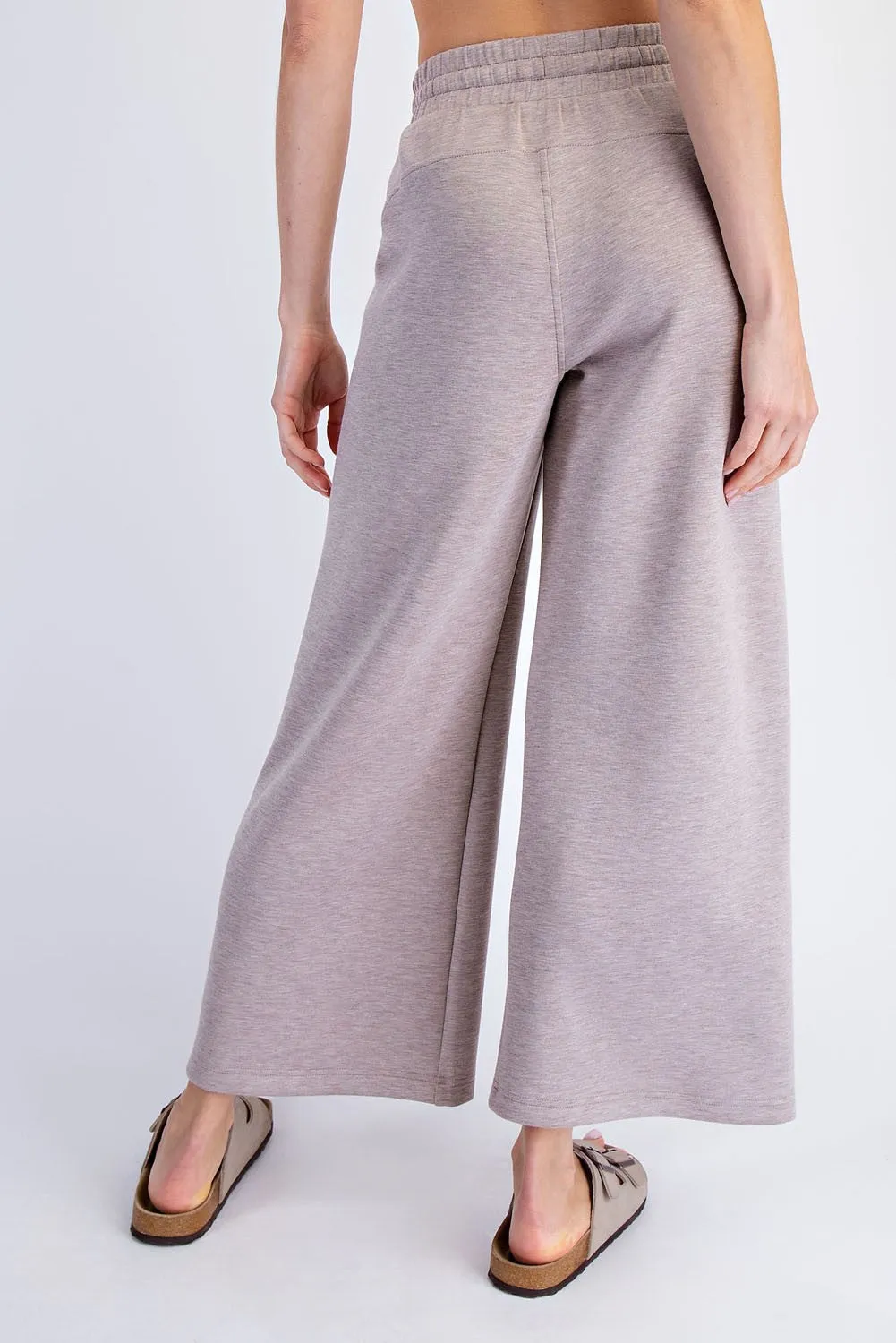 Heather Taupe Ankle Wide Leg Lounge Pants sold by Pinkblush product image thumbnail 4