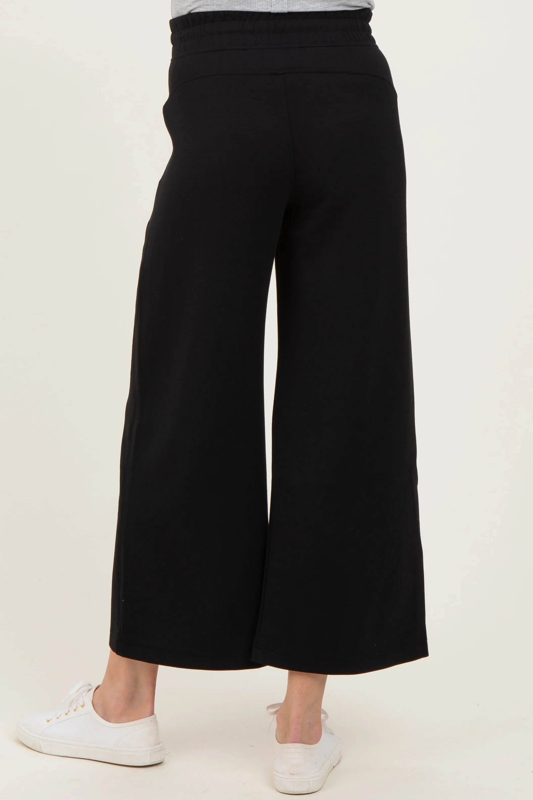 Black Ankle Wide Leg Maternity Lounge Pants sold by Pinkblush product image thumbnail 5