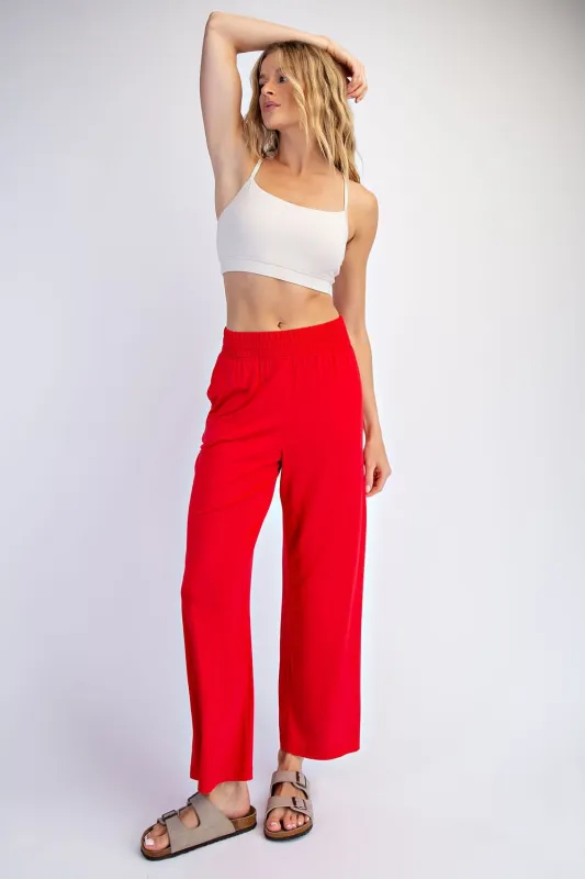 Red Ankle Wide Leg Pants sold by Pinkblush