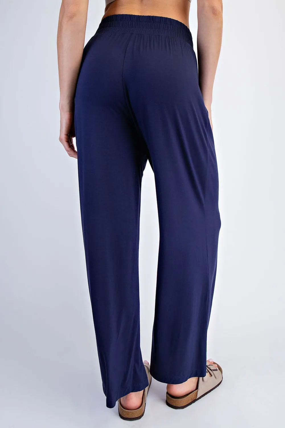 Navy Ankle Wide Leg Pants sold by Pinkblush product image thumbnail 4