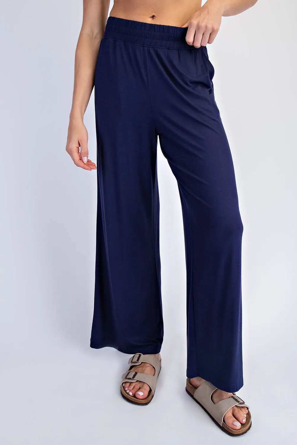 Navy Ankle Wide Leg Pants sold by Pinkblush product image thumbnail 2