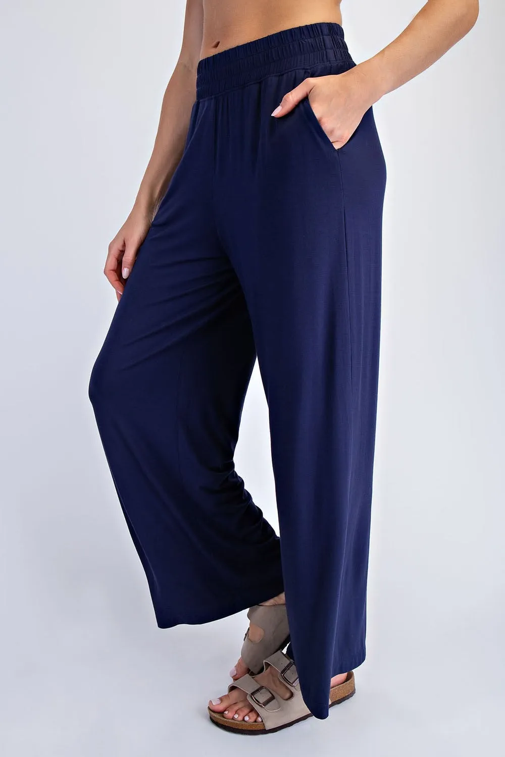 Navy Ankle Wide Leg Pants sold by Pinkblush product image thumbnail 3