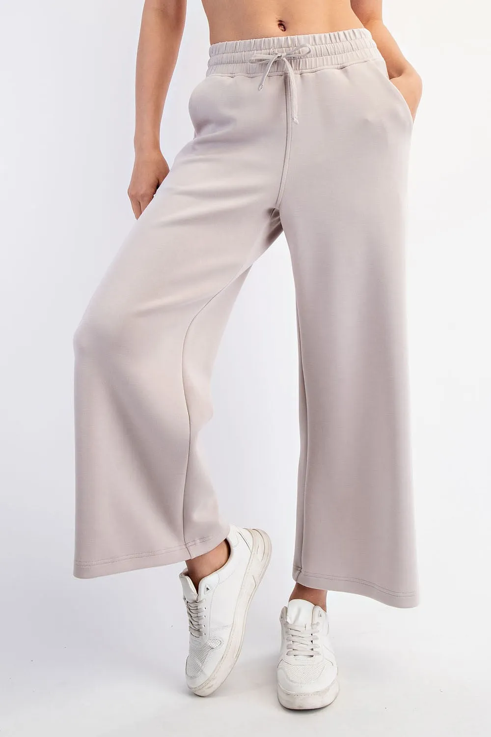Beige Ankle Wide Leg Lounge Pants sold by Pinkblush product image thumbnail 2