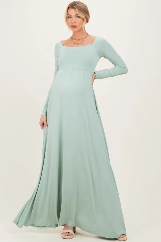 PinkBlush Sage Off Shoulder Maternity Maxi Dress sold by Pinkblush
