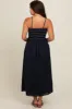 Navy Square Neck Maternity Midi Dress sold by Pinkblush