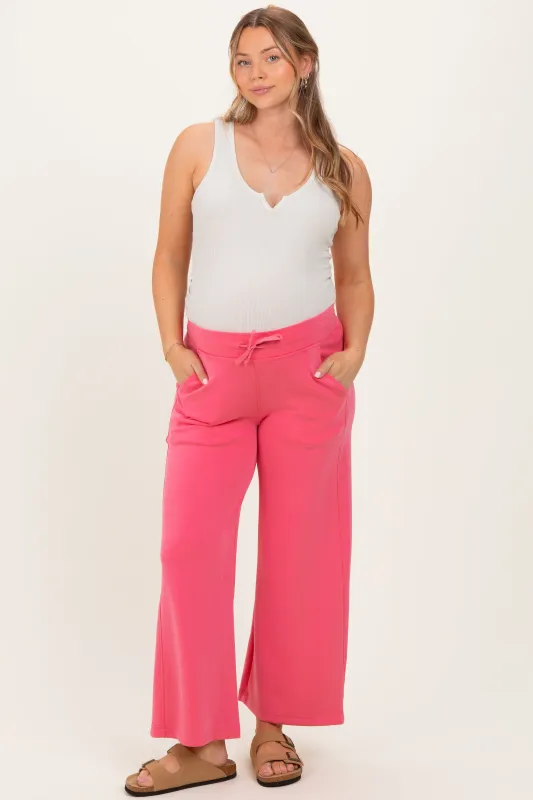 Fuchsia Ankle Wide Leg Maternity Lounge Pants sold by Pinkblush