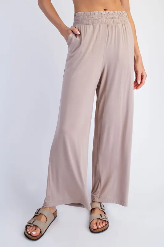 Beige Ankle Wide Leg Pants sold by Pinkblush
