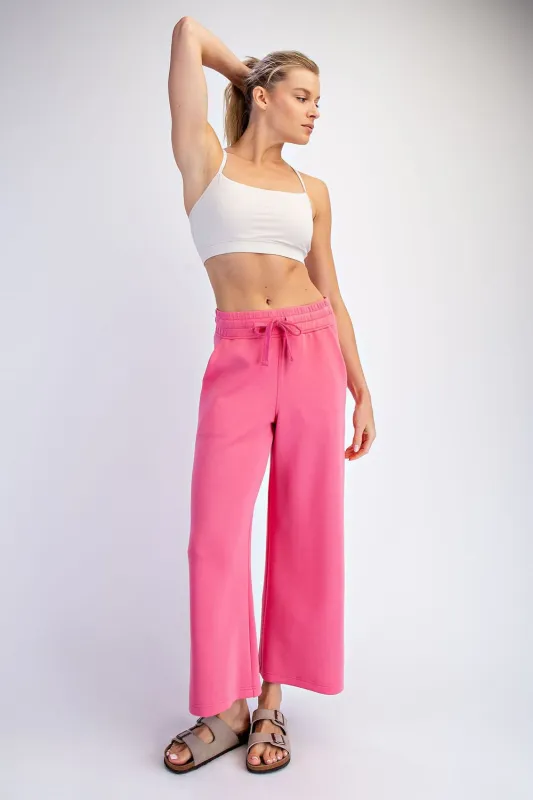 Fuchsia Ankle Wide Leg Lounge Pants sold by Pinkblush