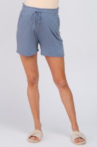 Blue Smocked Waist Maternity Shorts sold by Pinkblush