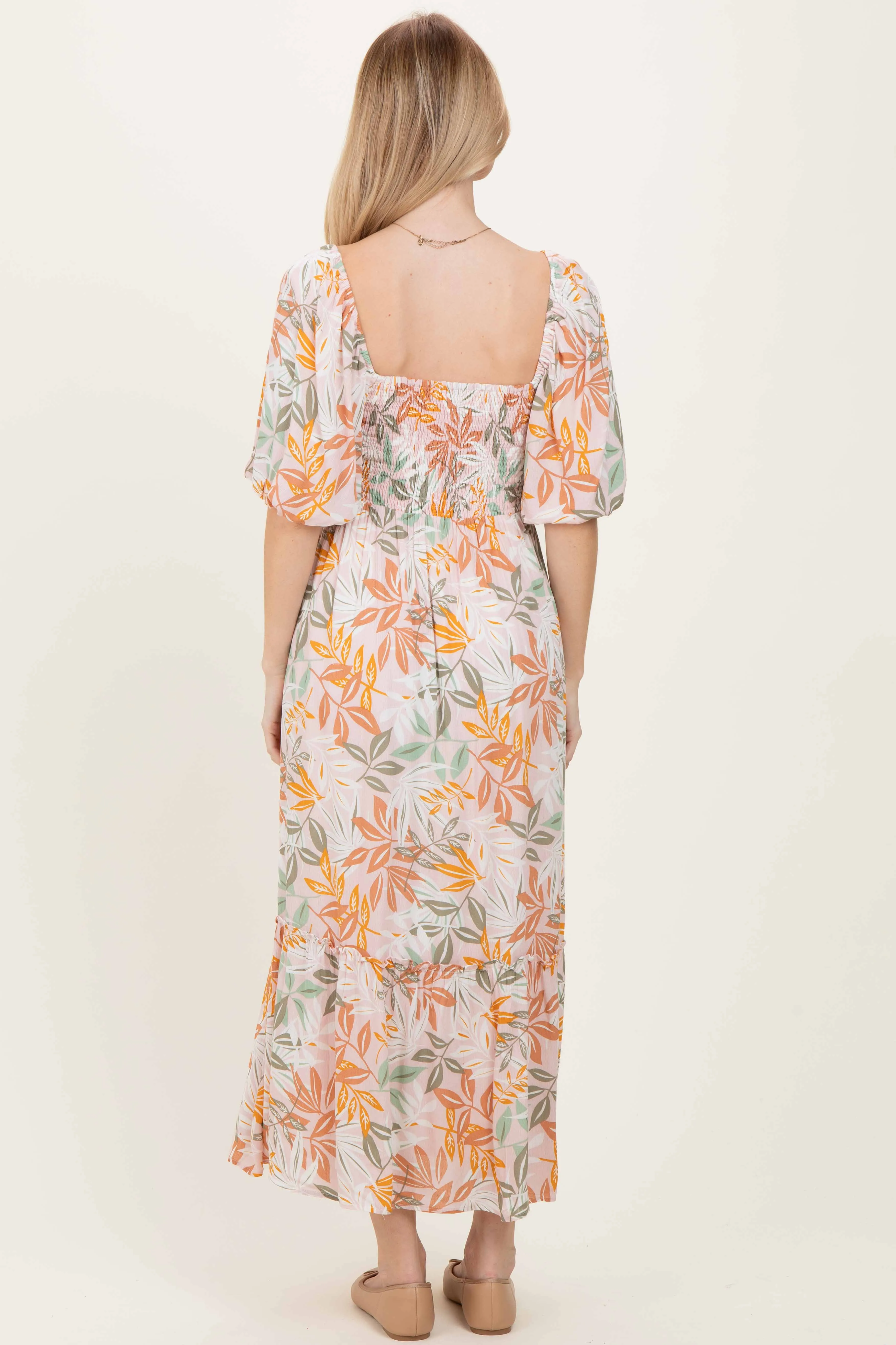 Light Pink Floral Tiered Maxi Dress sold by Pinkblush product image thumbnail 4